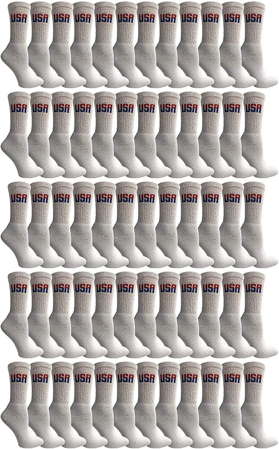Yacht & Smith USA Pride Wholesale Cotton Socks for Men, Women & Kids - Patriotic American Flag Themed Crew Socks - Perfect for 4th of July, Memorial Day & Independence Day Celebrations