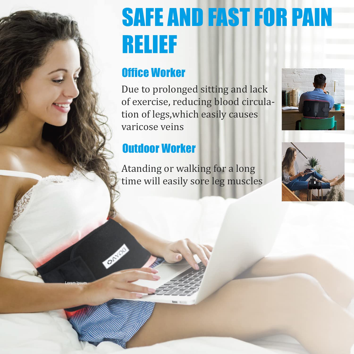2020 New FDA Cleared LED Red Light & Near Infrared Light Therapy Device - Large Wearable Pain Relief Belt Pad for Back, Neck, Shoulder & Joint Pain - Home & Professional Use for Muscle Recovery & Relaxation