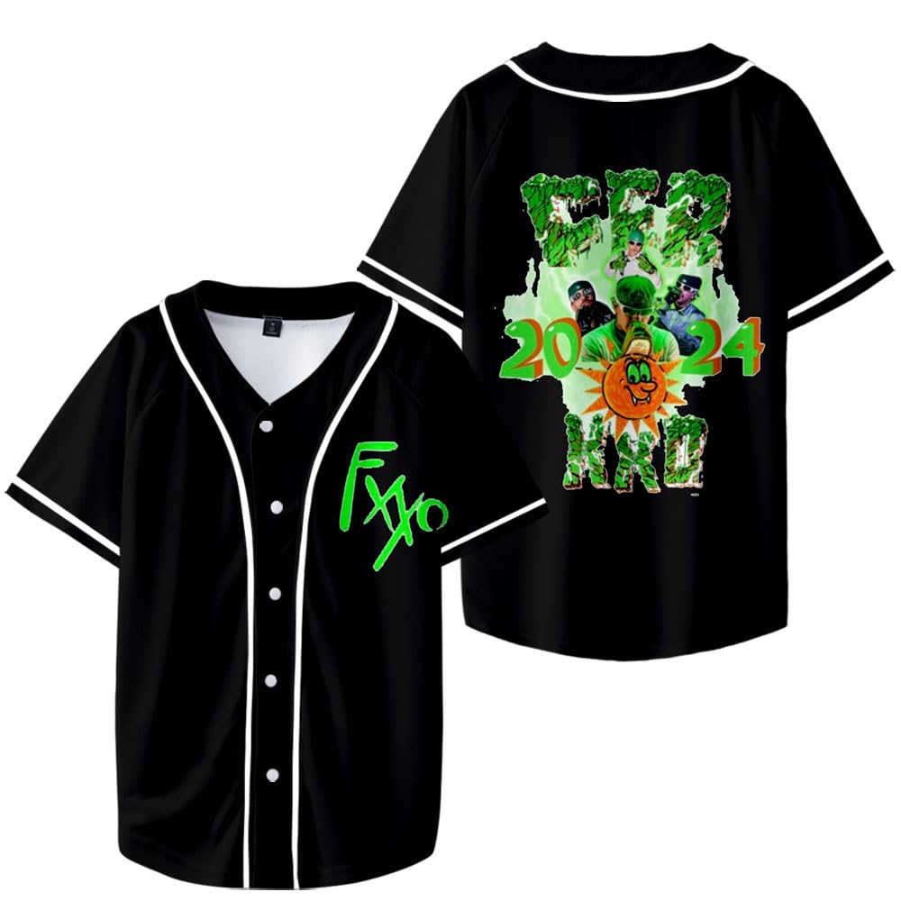 AGZVAKG Feid Ferxxo Baseball Jacket - Calipsis 2024 Tour Merch - Unisex Casual Short Sleeve Jacket for Concerts, Streetwear & Everyday Fashion