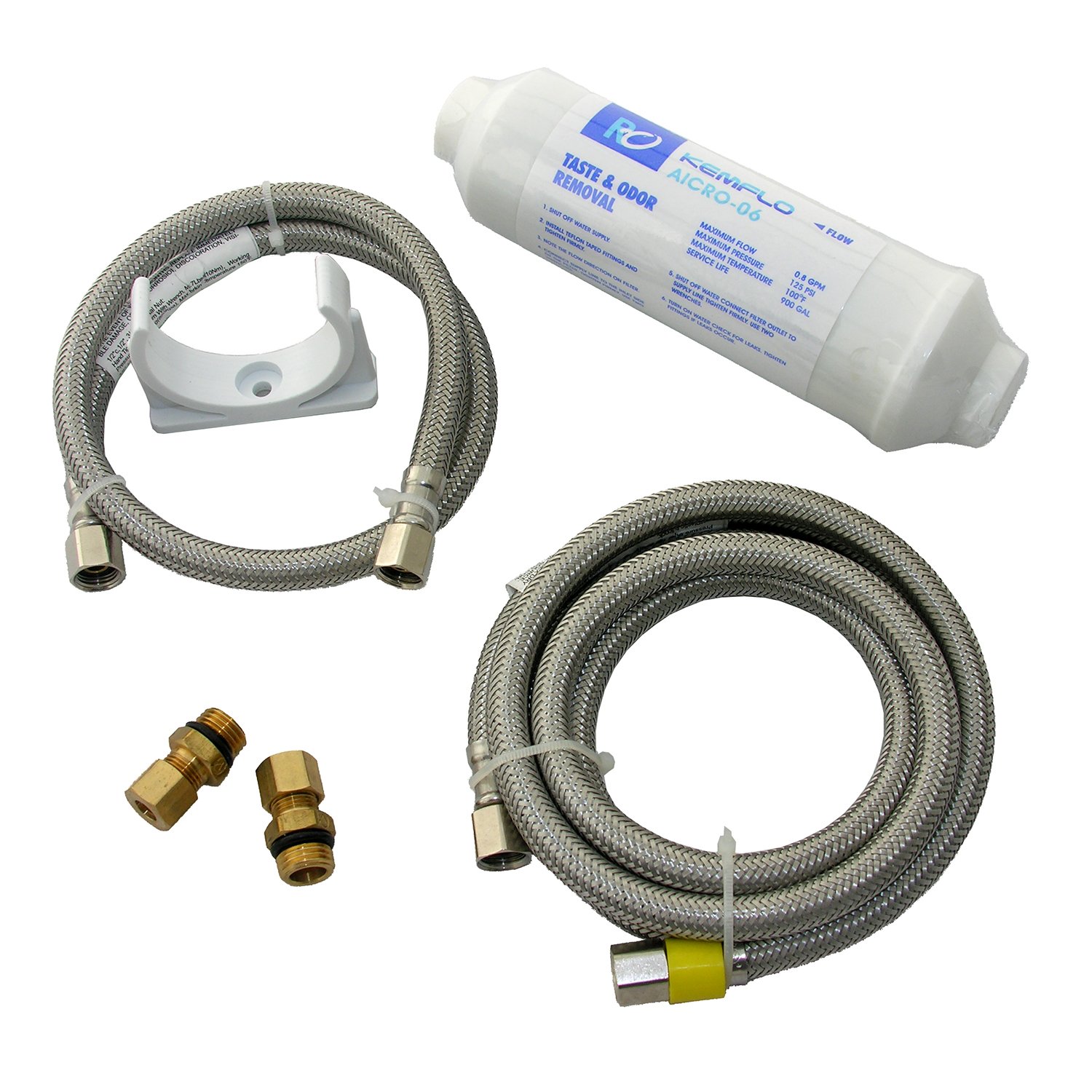 LASCO 37-1833 Inline Ice Maker Water Filter Installation Kit - Compatible with Refrigerators & Freezers - Easy DIY Setup for Cleaner Ice & Better Tasting Water