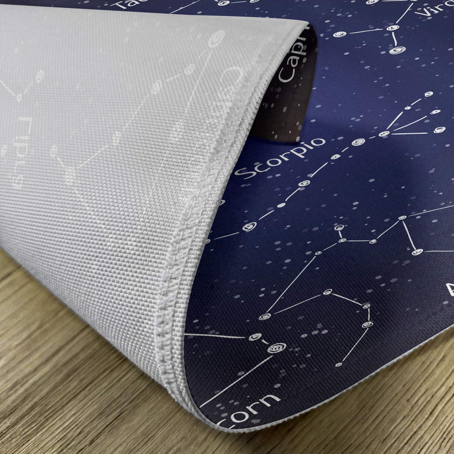 Ambesonne 4-Pack Constellation Placemats Set - Zodiac Star Clusters & Sign Names in Chalk Writing Style - Washable Fabric Table Mats for Dining Room & Kitchen Decor (Blue, Dark Blue, White) - Perfect for Dinner Parties, Holiday Gatherings & Astrology-Themed Decor