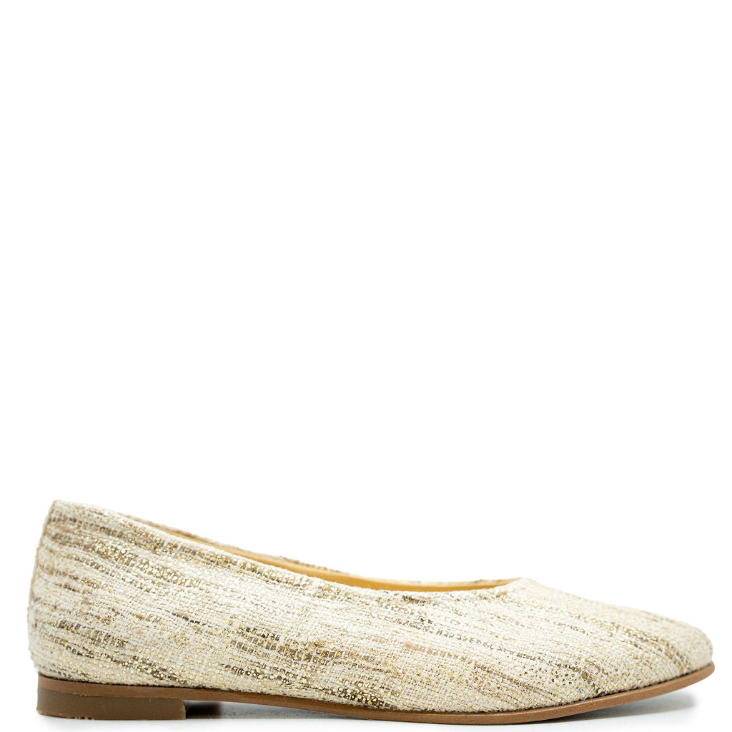 Andanines Platino Linen V Flat - Comfortable Women's Summer Sandals for Beach, Vacation & Casual Outings