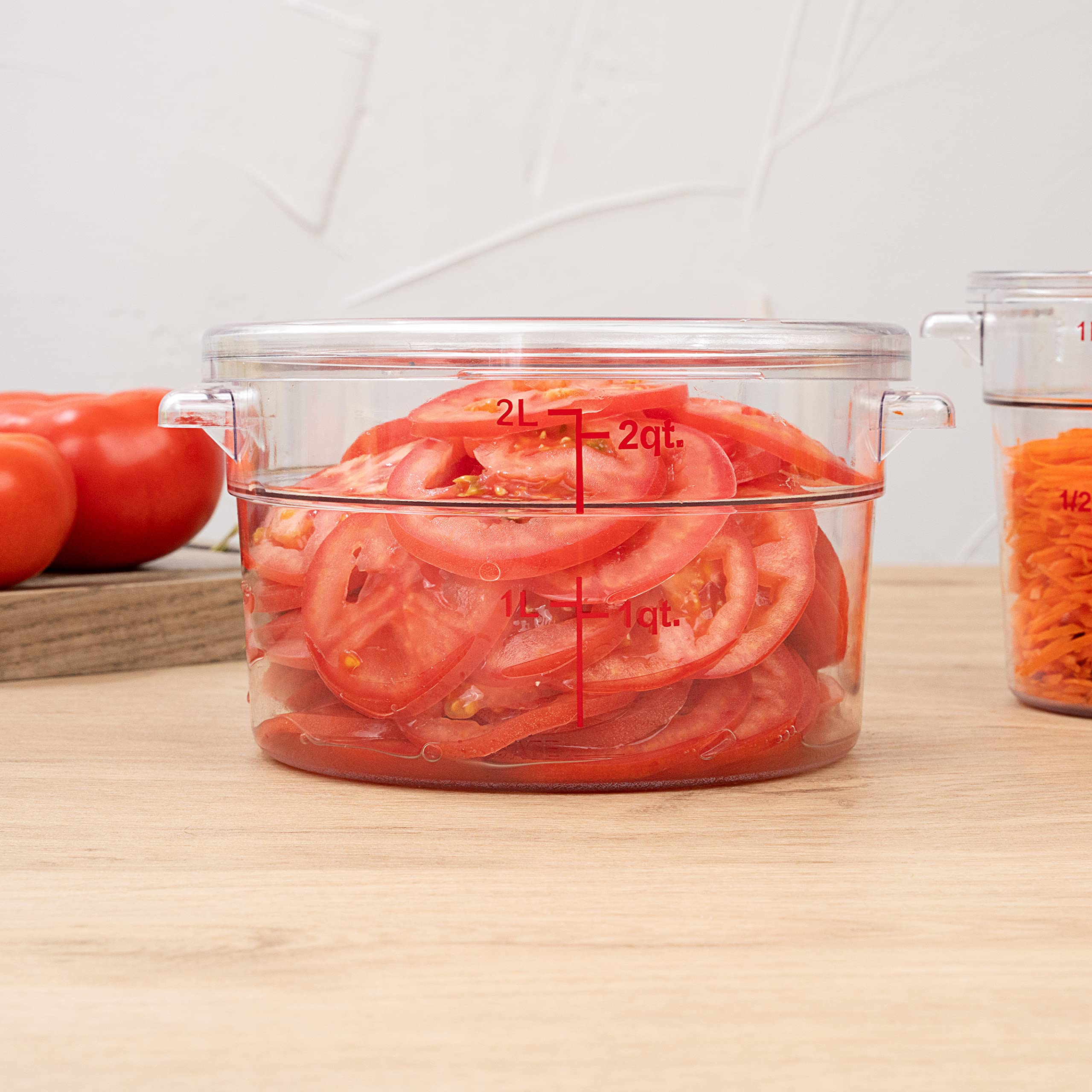 Met Lux 10-Pack Round Food Storage Container Lids - Clear Plastic, Dishwasher & Freezer Safe - Replacement Lids for Marinating Containers with Date Indicator (Containers Sold Separately) - Perfect for Meal Prep, Leftovers & Commercial Kitchen Use
