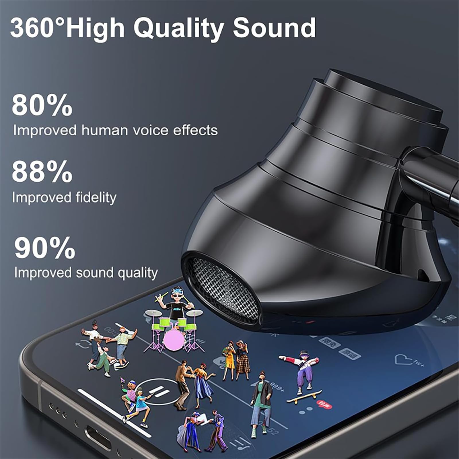 Wireless Bluetooth Sports Karaoke Earphones with Sound Card for Live Streaming, Neckband Earbuds with Noise Cancellation - Black | Perfect for Singing, Live Broadcasting, Audio Editing & Workout