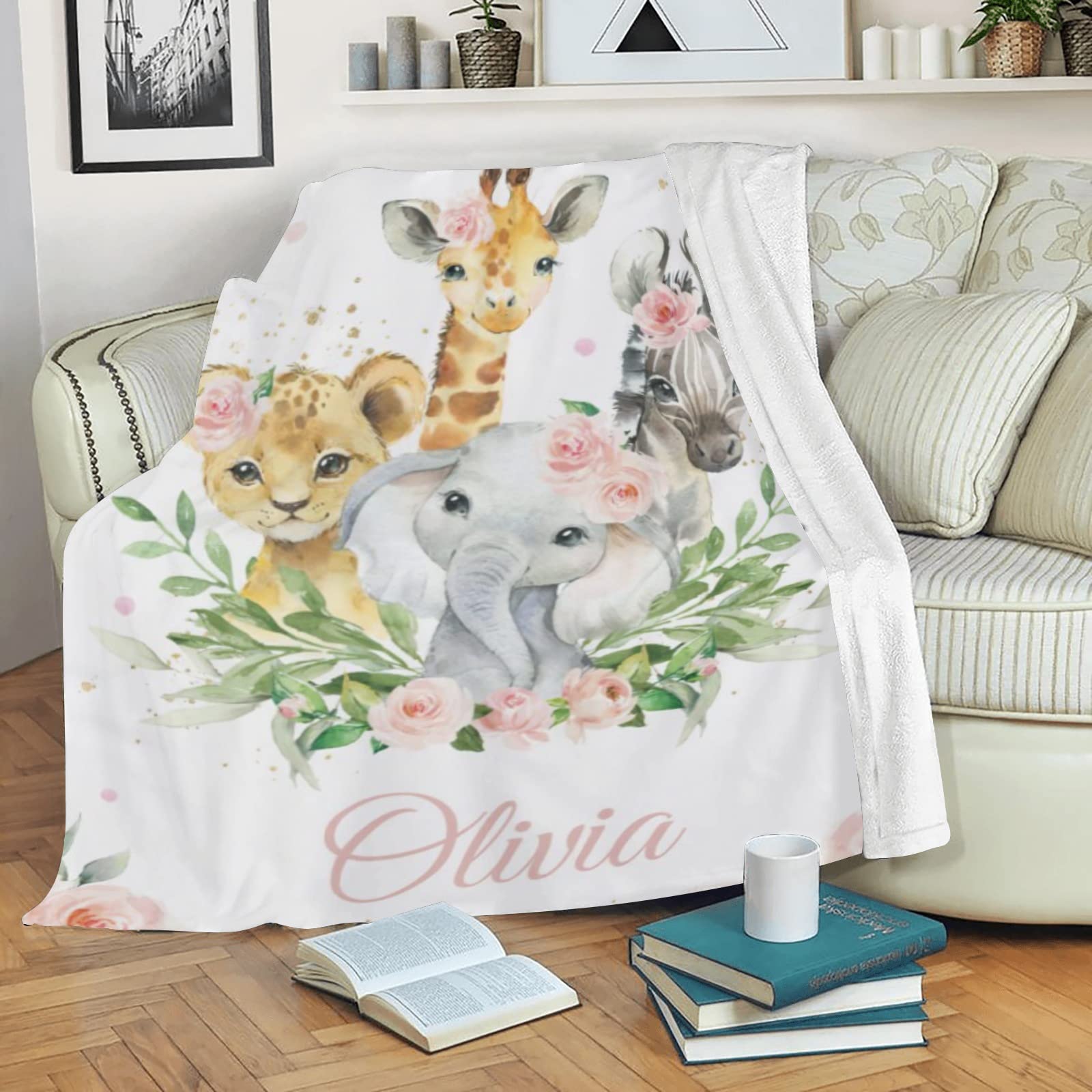 Custom Personalized Baby Blanket with Name - 60x80 Inch Soft Pink Receiving Blanket for Newborn Girls | Perfect Baby Shower Gift & Nursery Decor | Ideal for Swaddling, Cuddling & Photo Props