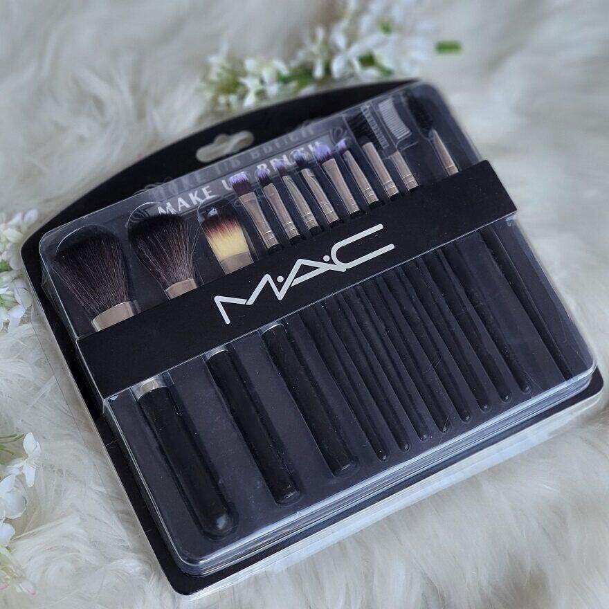 Premium 12-Piece Synthetic Makeup Brush Set by Ratava - Professional M.A.C Style Brushes for Foundation, Contouring, Eyeshadow & Lips | Ideal for Bridal, Party & Everyday Makeup | Perfect Gift for Women & Girls