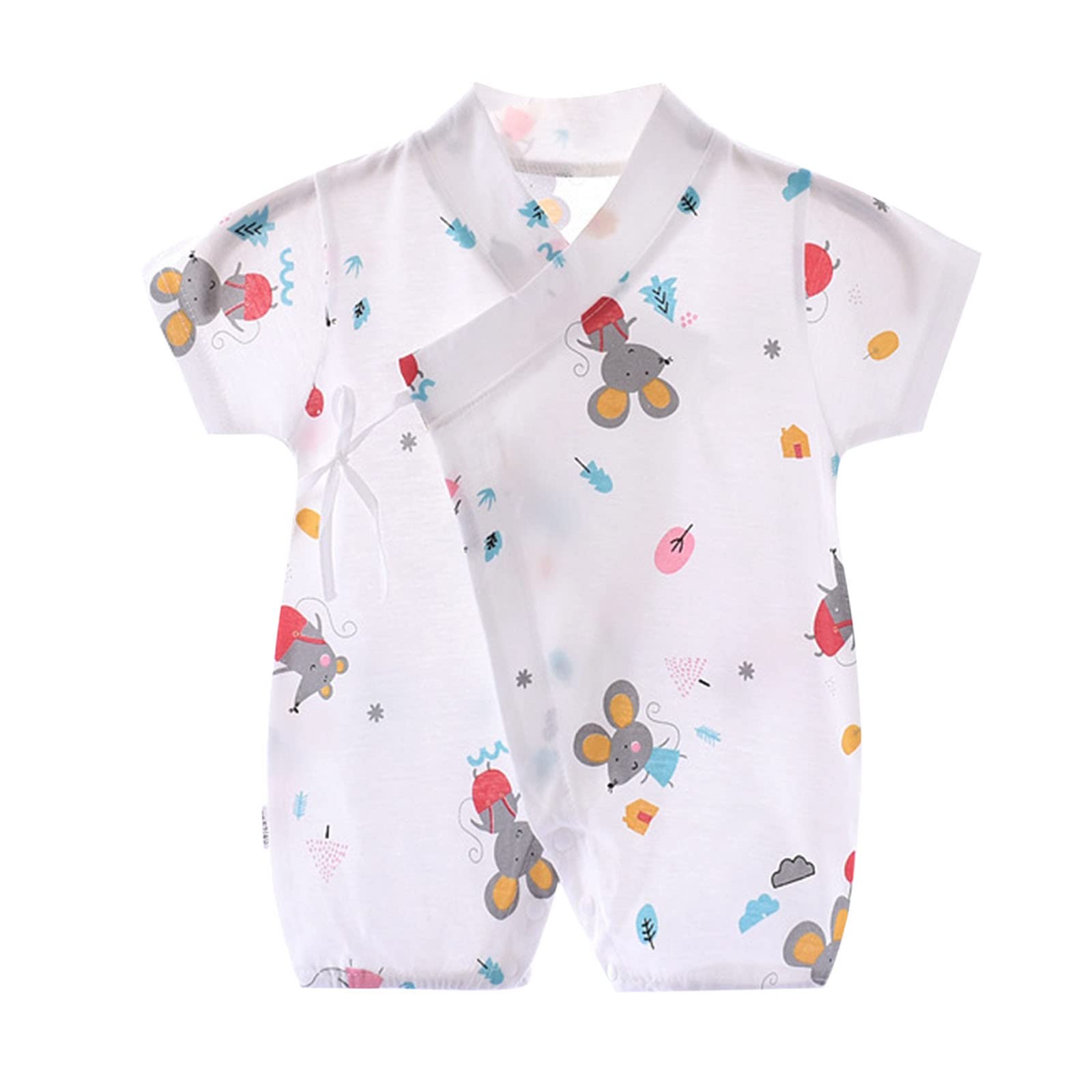 Baby Newborn Cotton Cartoon Short Sleeve Romper Jumpsuit - Soft Summer Outfit for Infant Girls & Boys | Perfect for Playtime, Daycare & Family Outings
