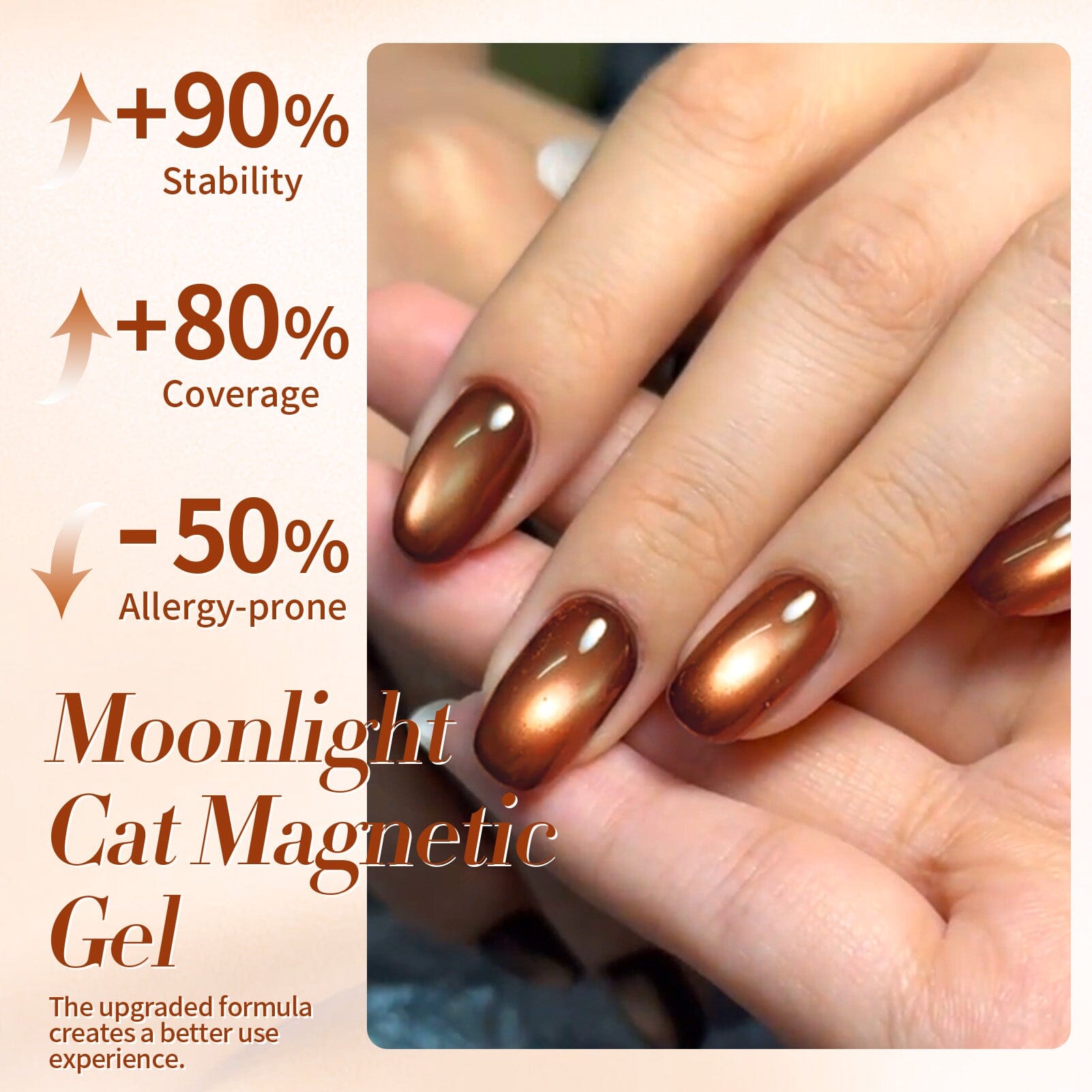 Brown Moonlight Cat Magnetic Gel Polish 15ml - Long Lasting Nail Polish for Manicure & Pedicure - Perfect for Home Salon, Nail Art, and Special Occasions