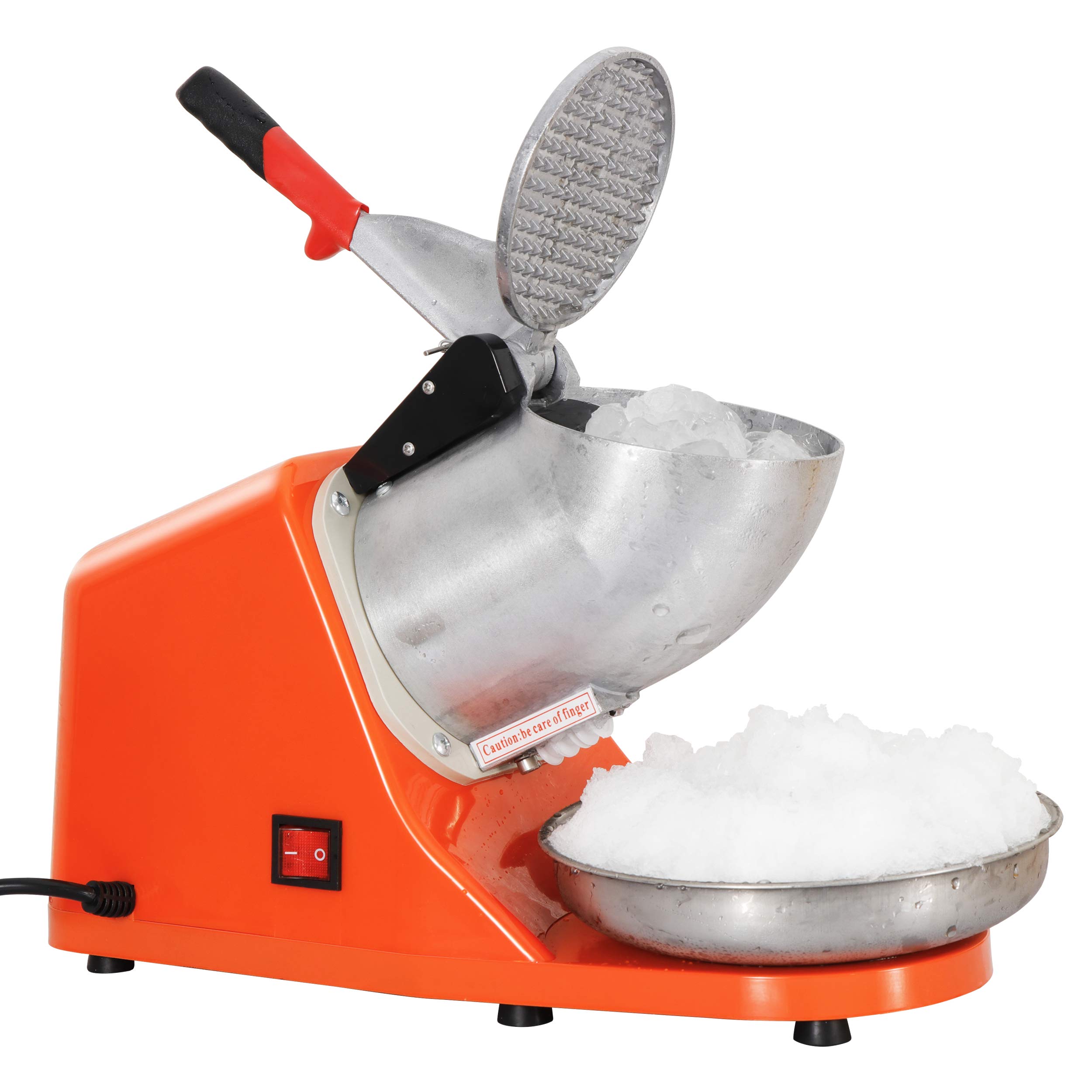 ZENY Electric Ice Crusher Machine - 145lbs/Hour Stainless Steel Snow Cone Maker & Shaved Ice Machine for Home & Commercial Use (Orange) - Perfect for Parties, Cocktails, and Summer Treats