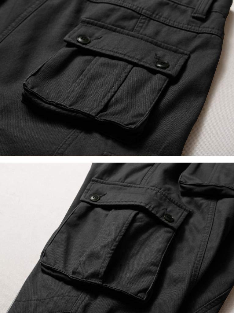 AKARMY Men's Fleece Lined Hiking Pants - Waterproof Outdoor Cargo Pants for Hiking, Skiing & Work with 8 Pockets - Warm Winter Tactical Pants for Camping & Snow Activities