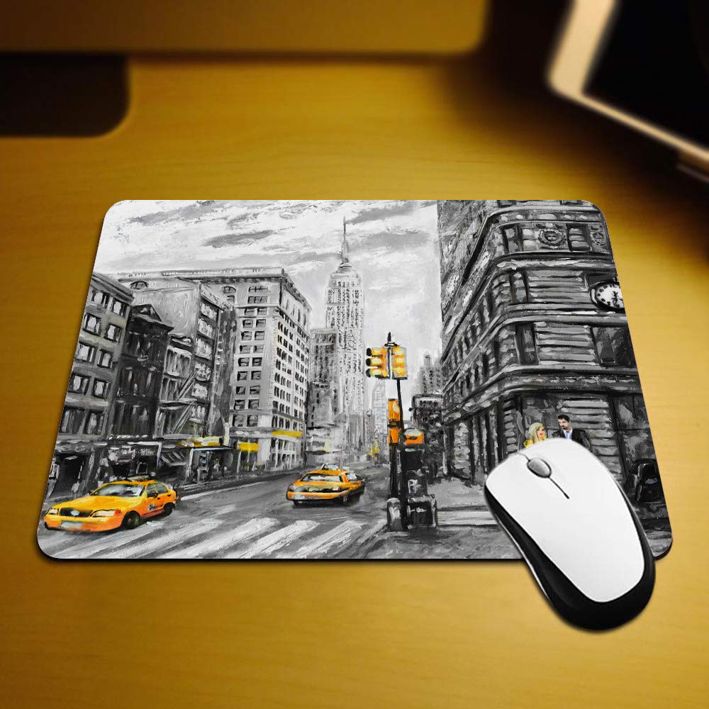 Non-Slip Gaming Mouse Pad - 9.5x7.9 Inch Rubber Base Computer Mousepad for PC, Laptop, Office & Home Use | Durable Desk Mat for Work, Gaming & Daily Computing | New York Inspired Design