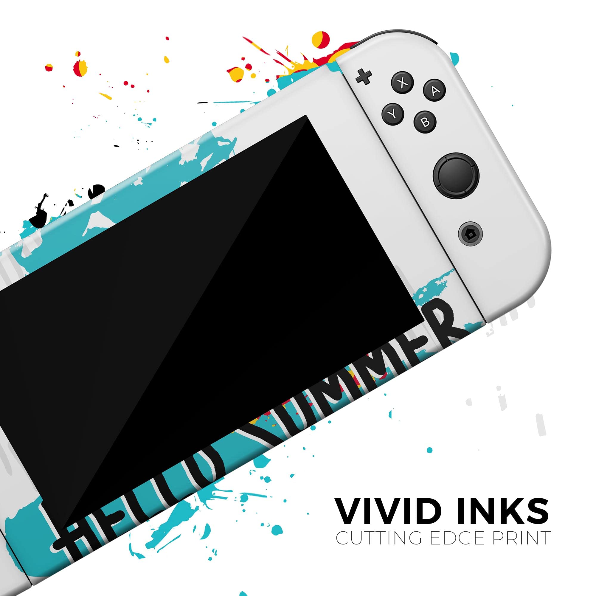 Nintendo Switch Lite Skin Decal - Protective Scratch-Resistant Removable Vinyl Wrap Cover - Retro Hello Summer Pineapple v2 Design - Perfect for Gaming Protection & Personalization