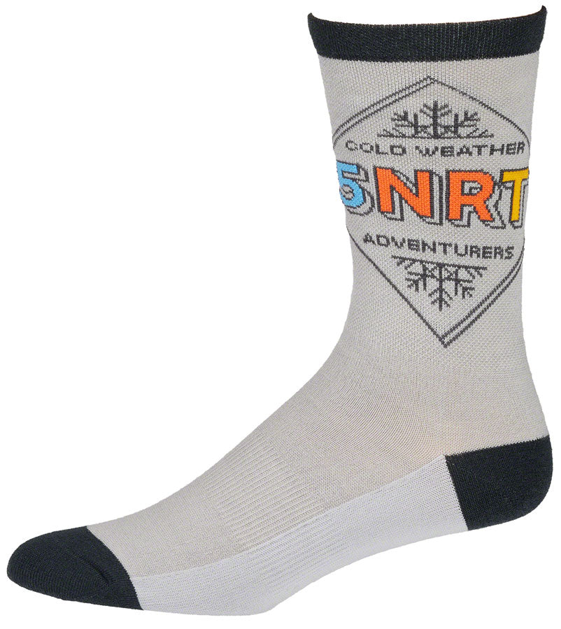 45NRTH Adventure Crew Lightweight Wool Socks for Hiking & Outdoor Activities - Breathable, Moisture-Wicking Gray/Dark Blue - Medium Size for Men & Women - Perfect for Camping, Backpacking and Cold Weather Adventures