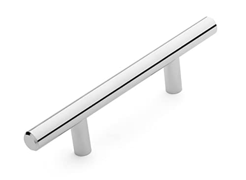 5.75 Inch European Style Cabinet Bar Pulls - Polished Chrome Finish - Modern Kitchen & Bathroom Drawer Handles for Cabinets, Dressers & Furniture