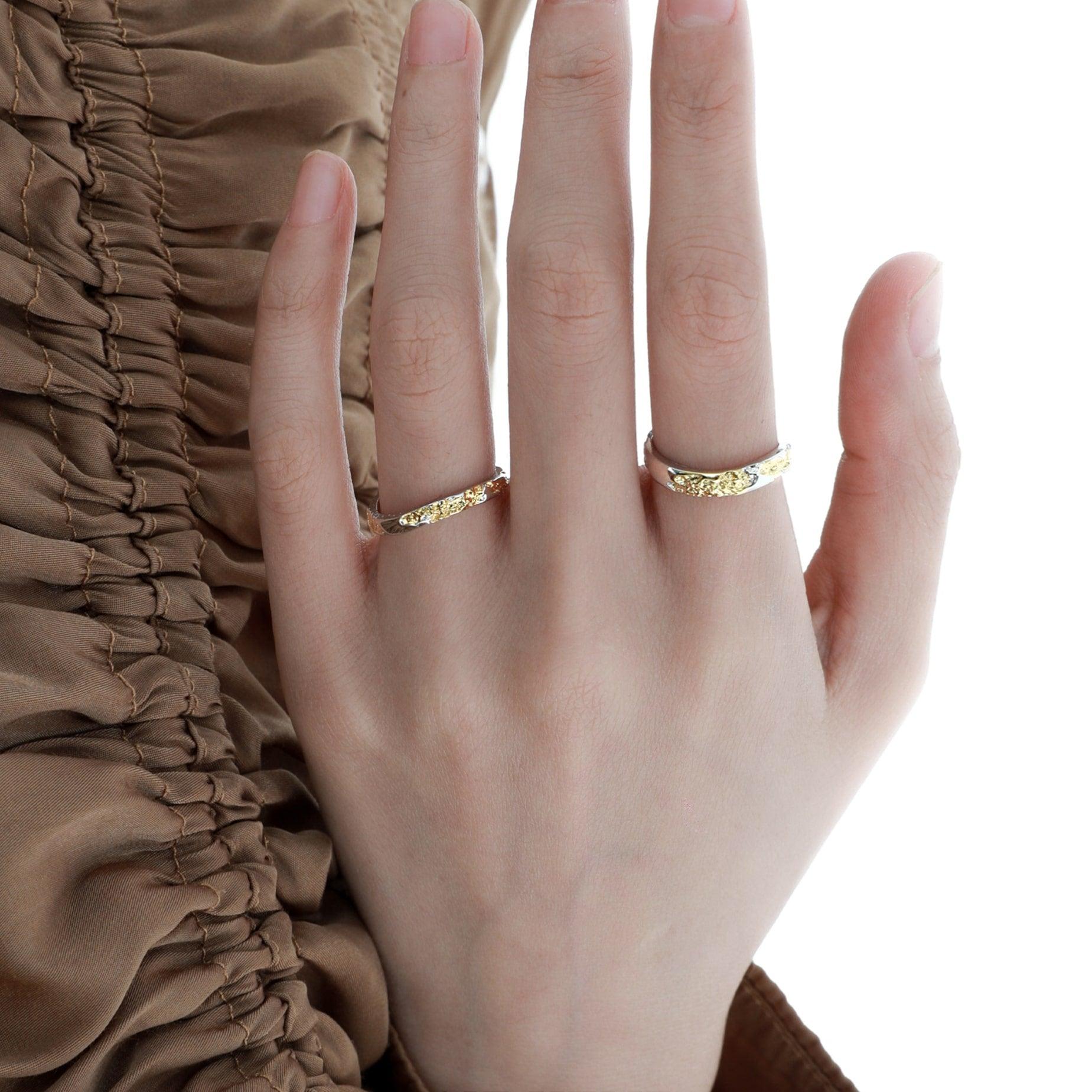 Sterling Silver & Gold Loong Split Ring - S925 Silver Dragon Jewelry for Men & Women - Perfect for Necklaces, Bracelets & Keychains