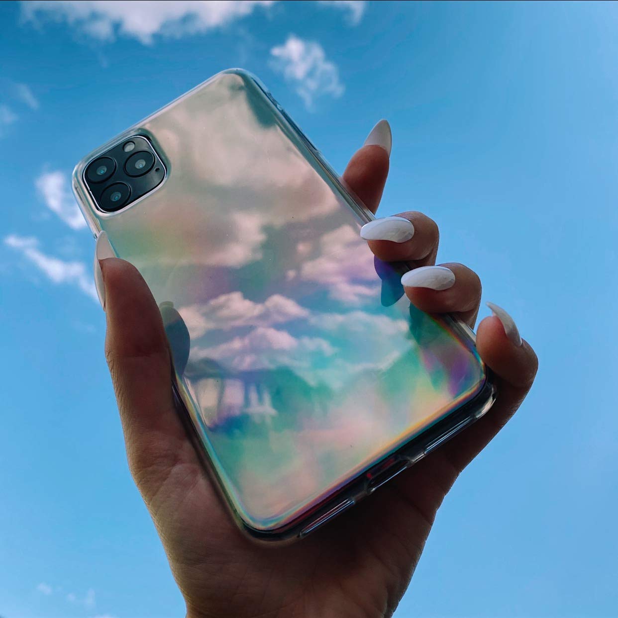 FELONY CASE - iPhone 12 Pro Max Case - Stylish Aura Holographic Phone Cover - Anti-Scratch, Wireless Charging Compatible, 360° Shockproof Protective Case for Apple iPhone 12 Pro Max - Perfect for Everyday Use, Travel & Outdoor Activities
