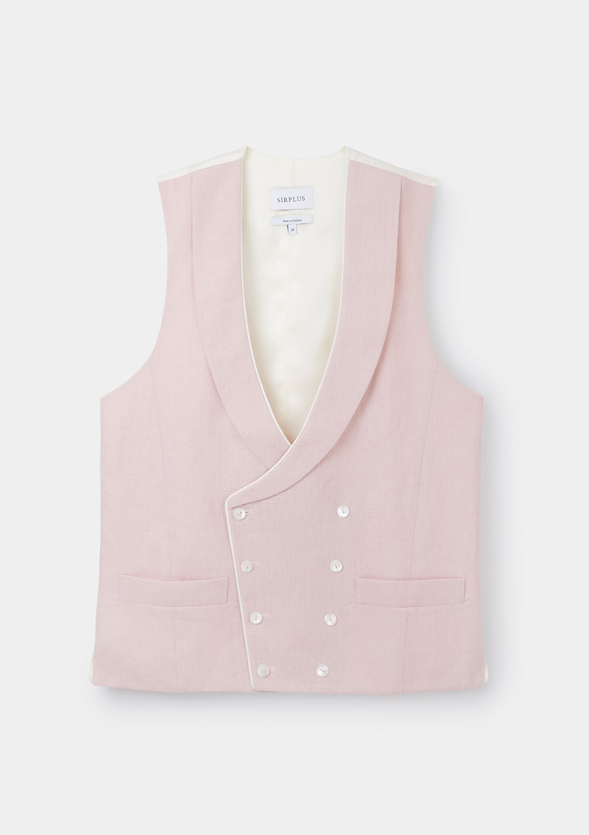 Elegant Dusty Pink Shawl Lapel Double Breasted Waistcoat Vest for Women - Formal Office Wear, Wedding Attire & Evening Events
