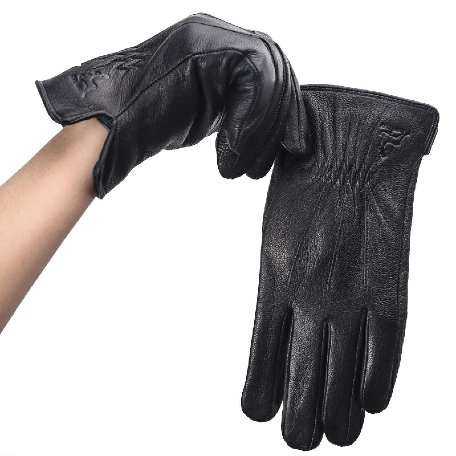 Men's Touch Screen Winter Gloves - Waterproof Leather Ski Gloves with Touchscreen Compatibility - Warm & Durable for Skiing, Snowboarding, Hiking & Outdoor Winter Activities - Perfect for Cold Weather Adventures & Daily Commute