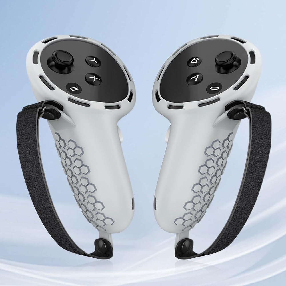 UKETO Silicone VR Touch Controller Cover for 3 - Non-Slip, Dustproof, Adjustable Wrist Strap & Scratch-Resistant Grip Case - Perfect for Gaming, VR Fitness & Immersive Virtual Reality Experiences