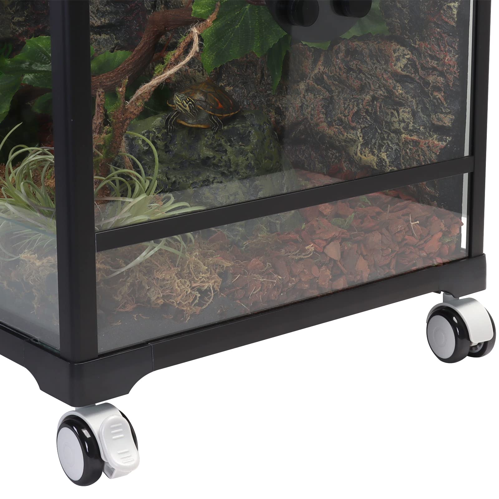 Aiicioo 4-Pack Reptile Caster Wheels for Glass Terrariums - Heavy Duty Tank Stand Wheels for Gecko, Lizard, Snake Enclosures & Aquariums | Easy Mobility for Reptile Habitats & Home Decor