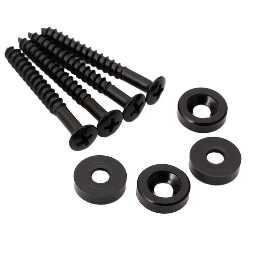 4-Piece Guitar Bass Neck Mounting Screws Set with Nuts & Ferrules - Perfect for Guitar & Bass Neck Joint Repairs & Installations