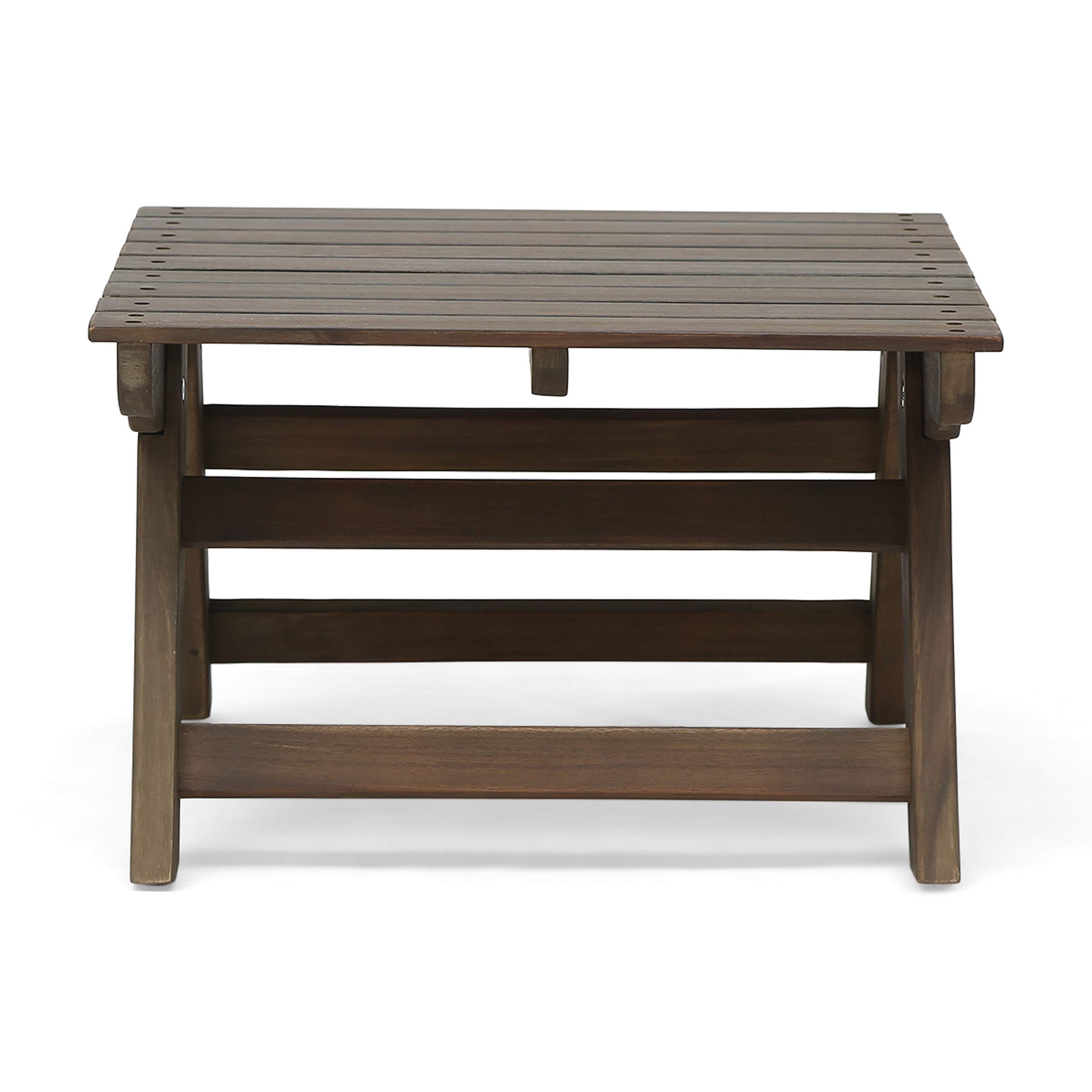 Kailee Outdoor Wooden Side Table with Gray Finish - Weather-Resistant Patio Furniture for Garden, Deck, and Poolside Use