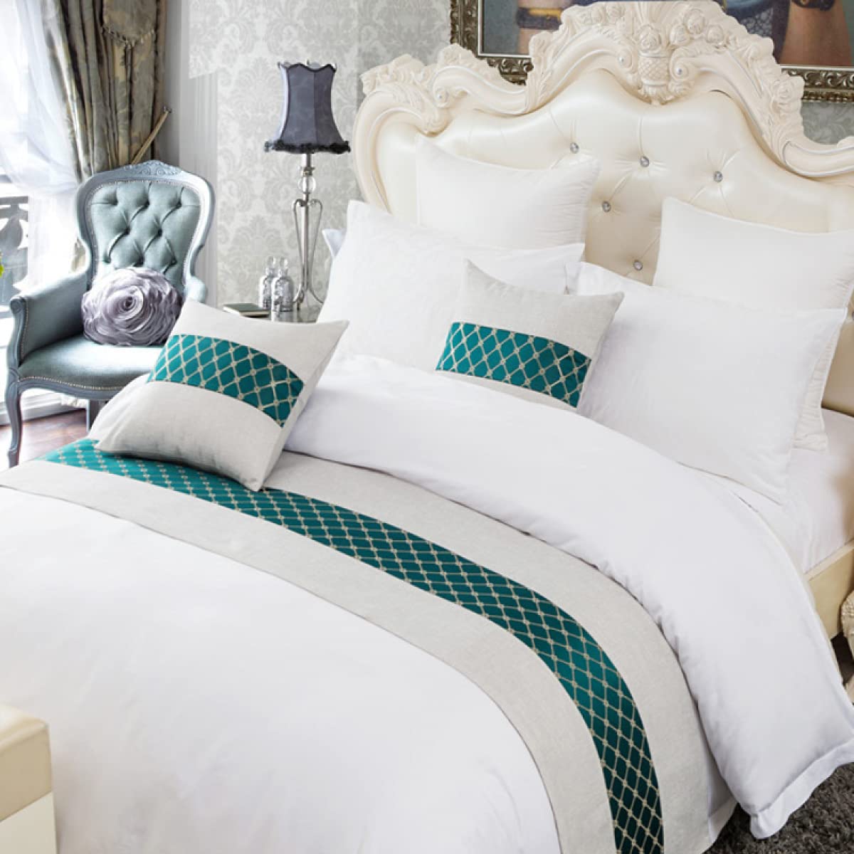 QFWMCW Luxury Hotel Bed Towel & Runner - Modern Home Bedding Scarf for Queen & King Size Beds - Bedspread Protector & Decorative Accent for Master Bedrooms, Guest Rooms & Airbnb Listings