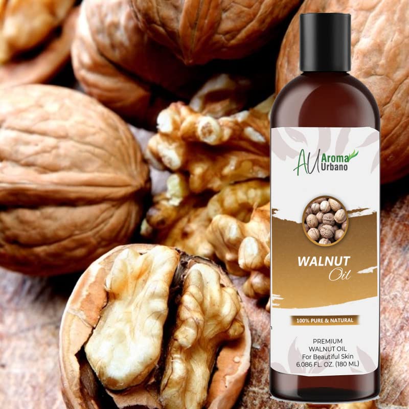 Aroma Urbano Walnut Oil 100ml - Natural Hair Shine & Skin Moisturizer for Dry Skin Care - Perfect for Daily Hydration, Massage & Aromatherapy