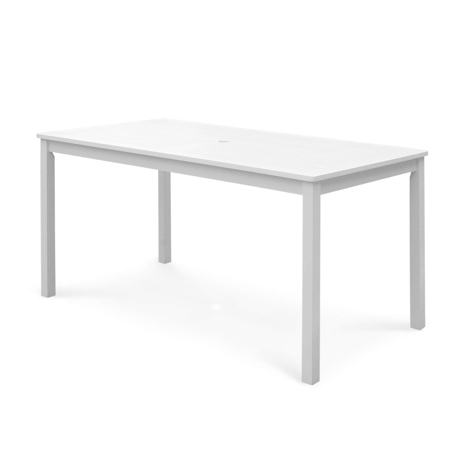 VIFAH Bradley 5-Piece Outdoor Patio Dining Set with Stacking Chairs - White Wooden Furniture for Garden, Backyard & Poolside Relaxation