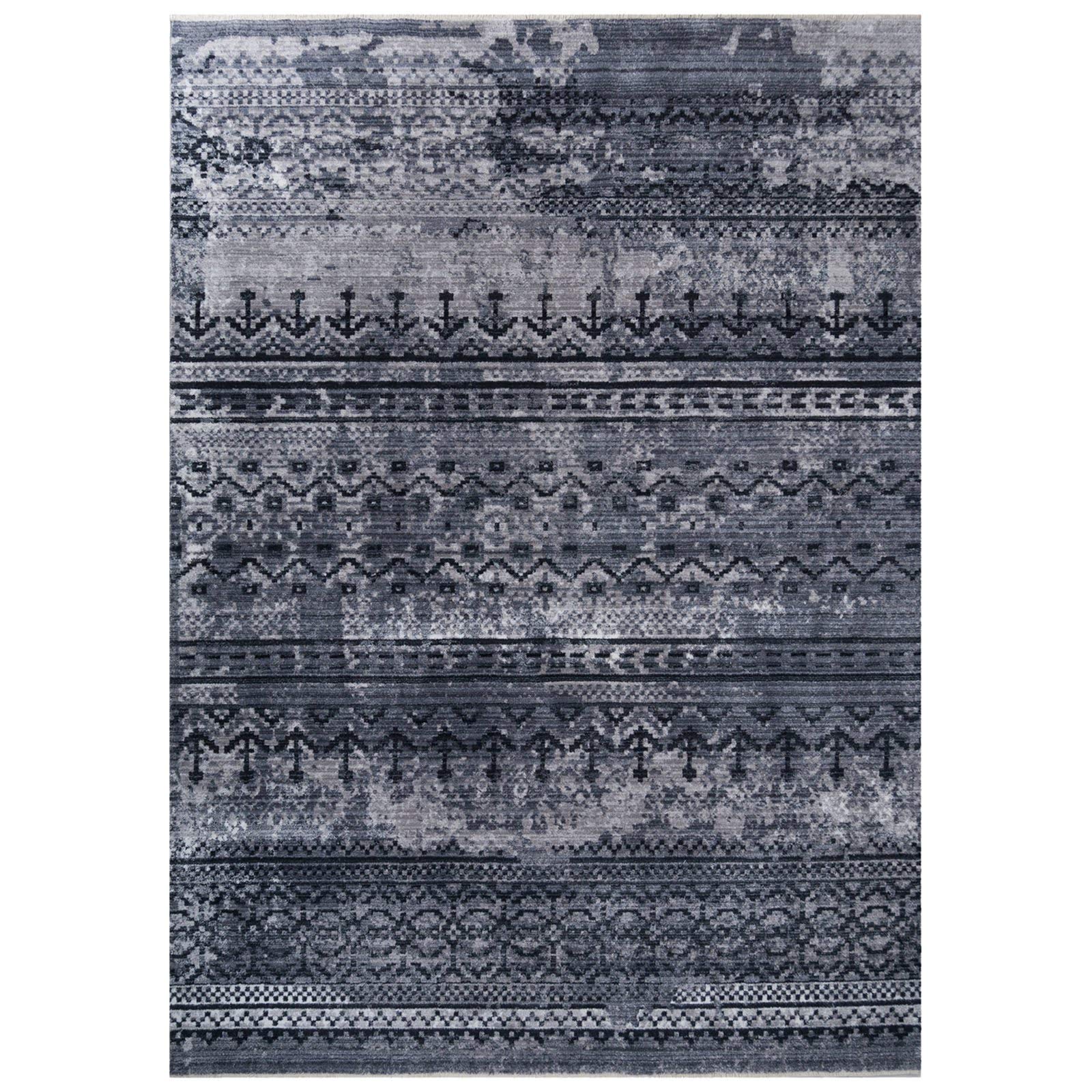 Allstar 5x7 Southwestern Black Storm Area Rug (6'11