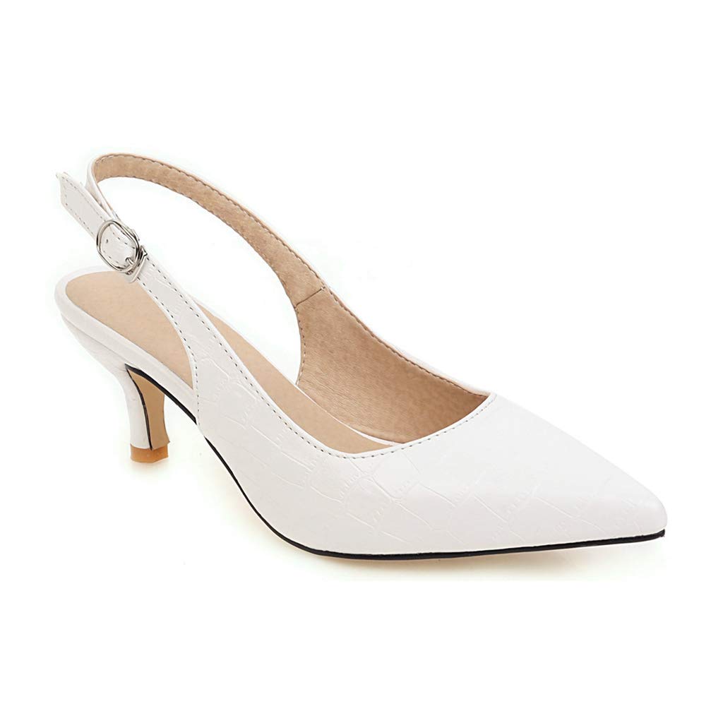 Mioke Women's Comfortable Kitten Heel Mules - Pointed Toe Bow Slip-On Backless Slide Sandals for Office, Party & Dressy Occasions