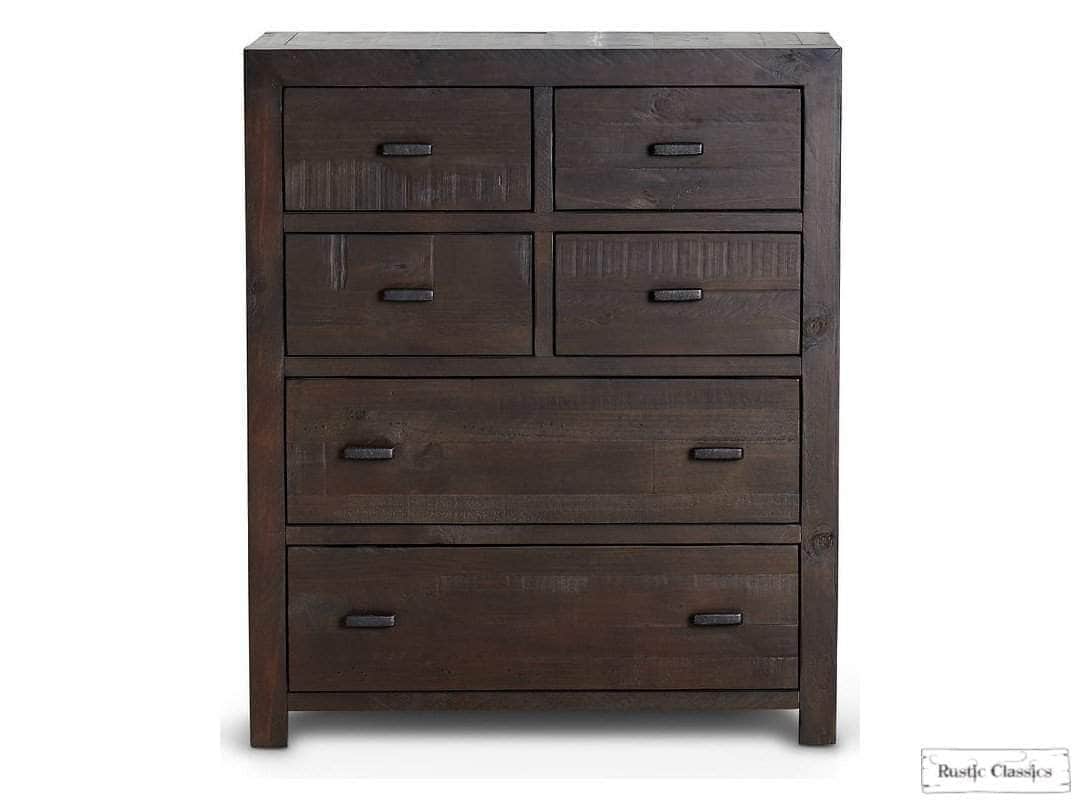 Whistler Reclaimed Wood 6-Drawer Dresser - Rustic Brown Solid Wood Chest for Bedroom & Living Room Storage | Farmhouse & Industrial Style Furniture for Home Decor