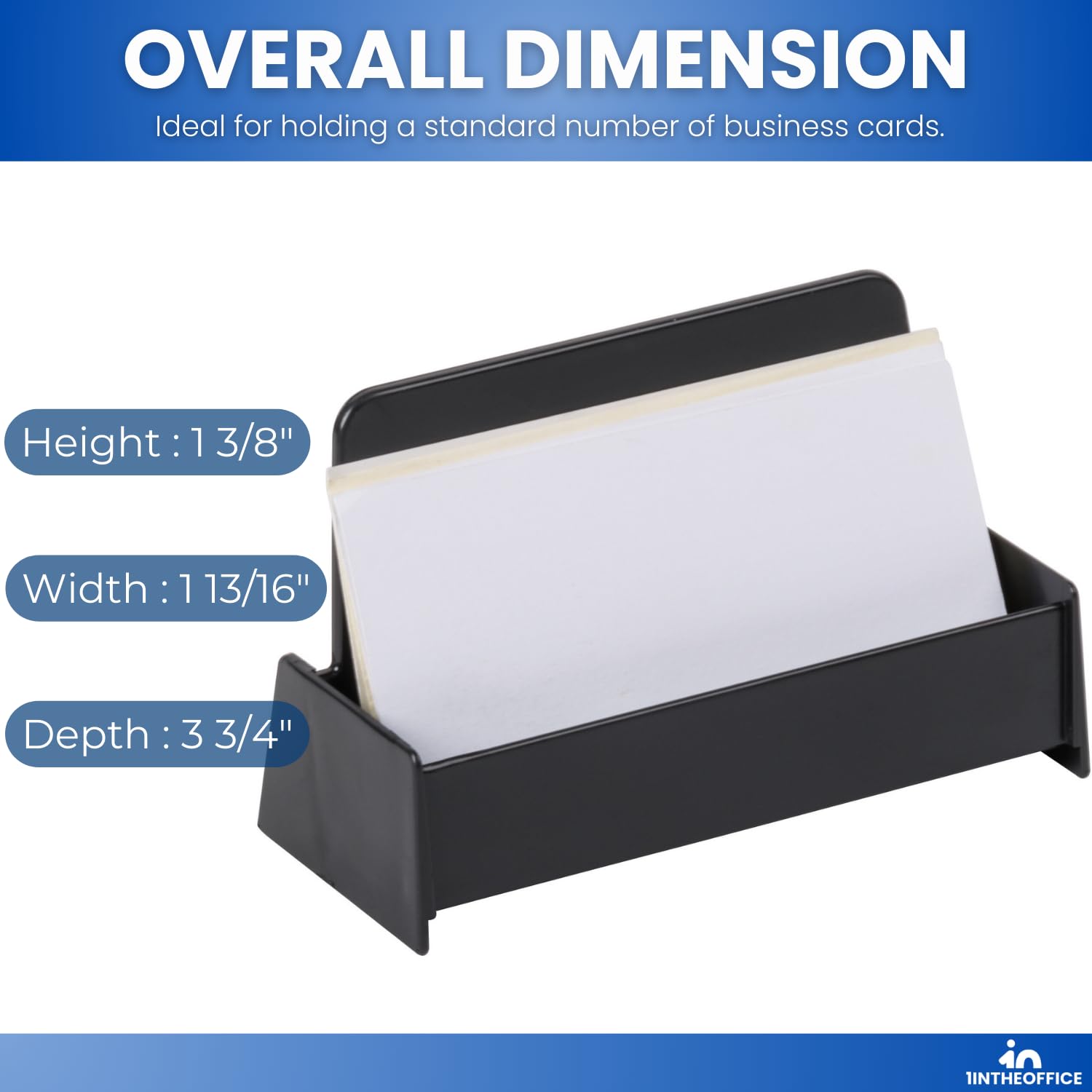 Black Plastic Business Card Holder 2-Pack for Office Desk Display