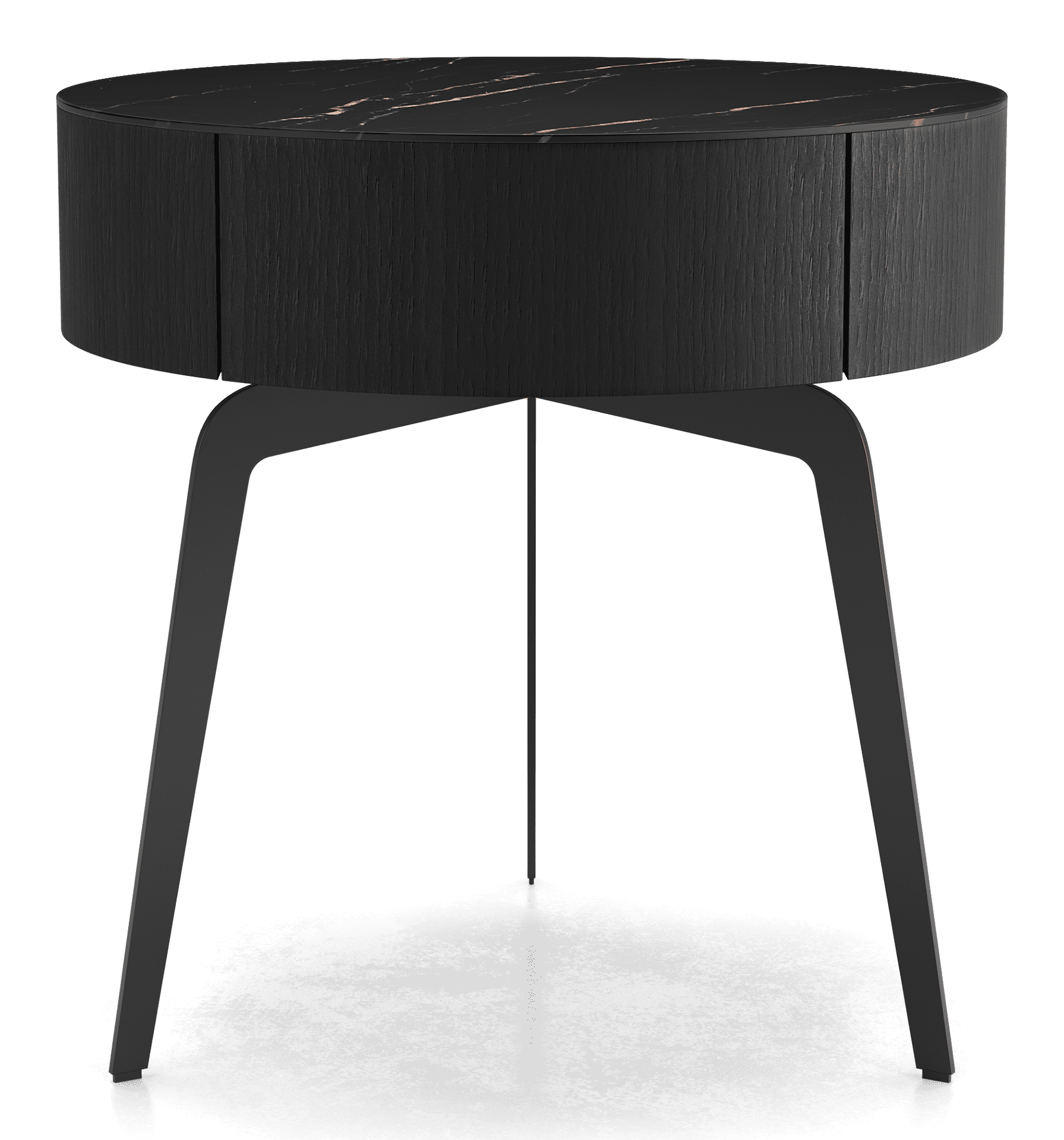 Warren Round Side Table with Drawer - Modern End Table for Living Room, Bedroom, Office - 2 Color Options (White & Black) - Compact Nightstand for Small Spaces