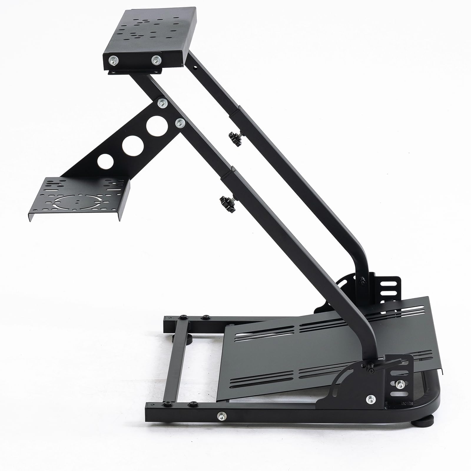 Hottoby Racing Steering Wheel Stand Foldable with Shift Lever - Compatible with Logitech G25 G27 G29 G920 G923, Thrustmaster T150 T248 T300 - Multi-Level Adjustable, Easy Storage & Installation - Perfect for Sim Racing Cockpit Setup (No Wheel & Pedal Included) - Ideal for Gaming, Racing Simulators & Home Entertainment
