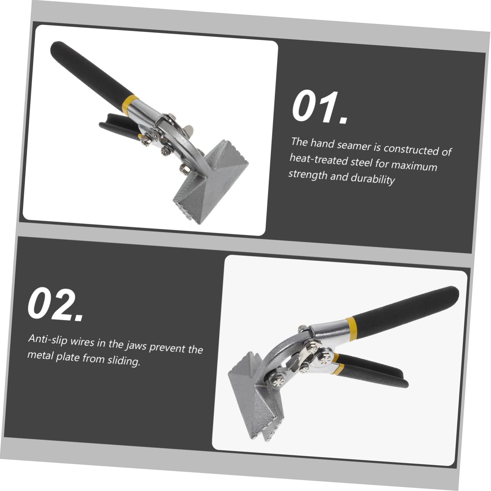 3-in-1 Manual Sheet Metal Seamer & Bender Tool - Duck Bill Pliers for Flattening, Hemming & Bending Steel Sheets - Perfect for HVAC, Automotive Repair & Metalworking Projects