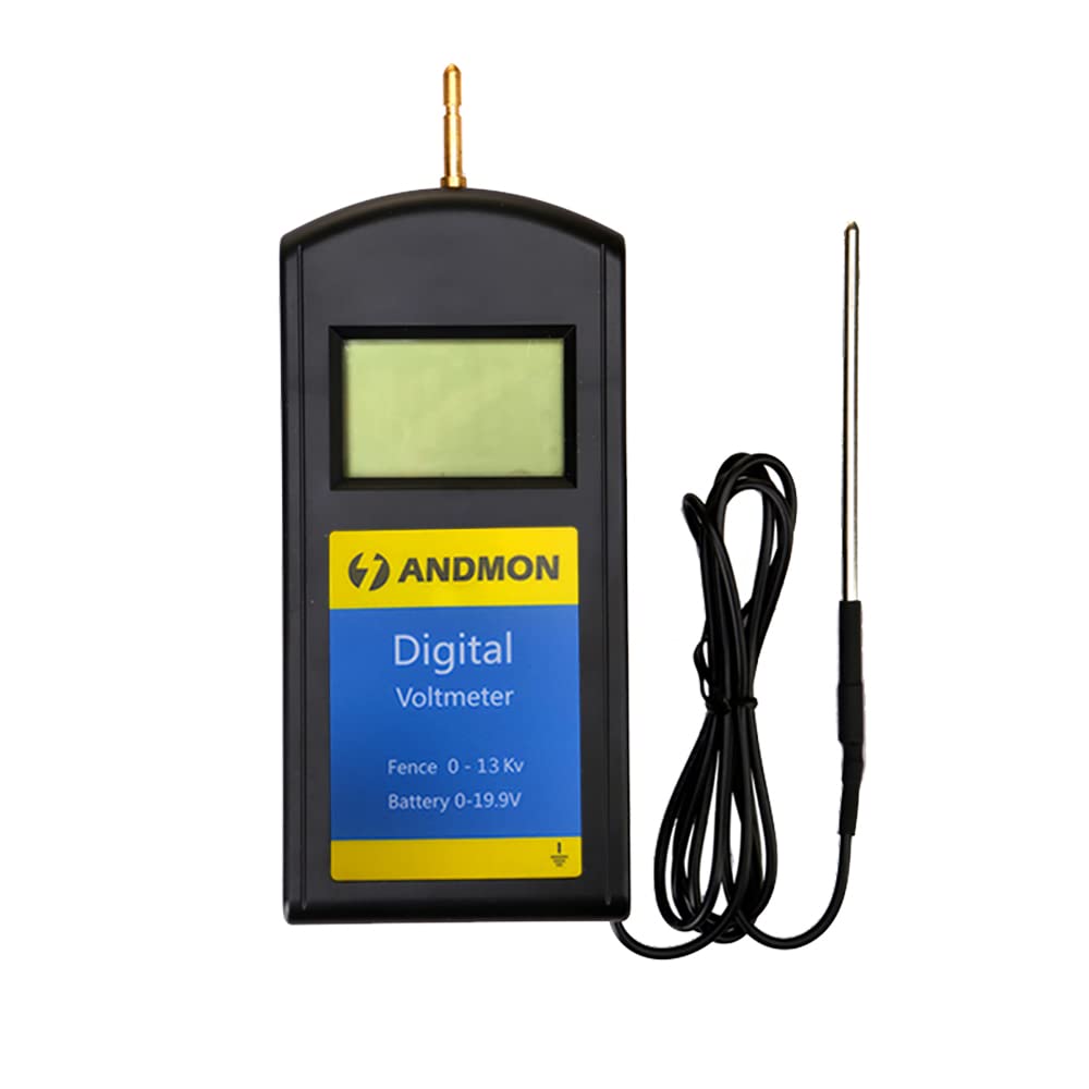 Digital Electric Fence Voltage Tester 250-19900V with LCD Display - Battery Testing Tool for Electric Fences - Perfect for Gardening, Farm Fencing, and Livestock Protection