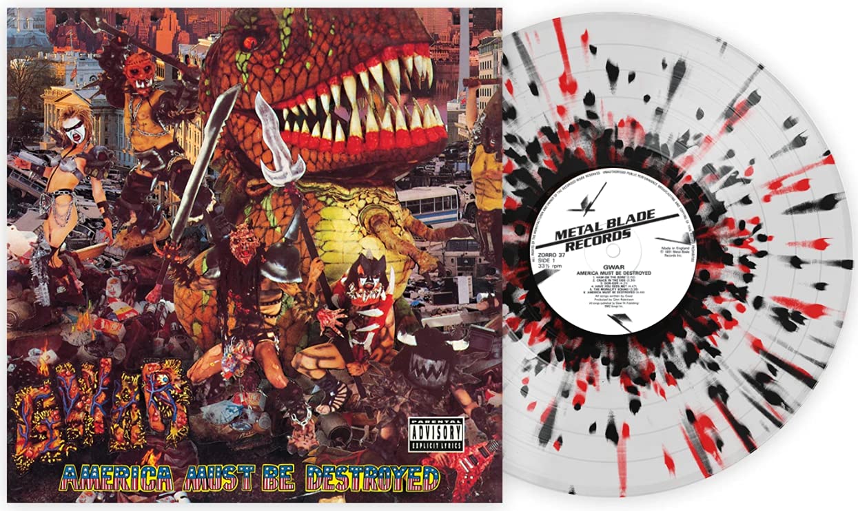 America Must Be Destroyed - Limited Edition White & Red Splatter Vinyl LP Record | Punk Rock Collector's Item | Perfect for Music Enthusiasts & Vinyl Collectors