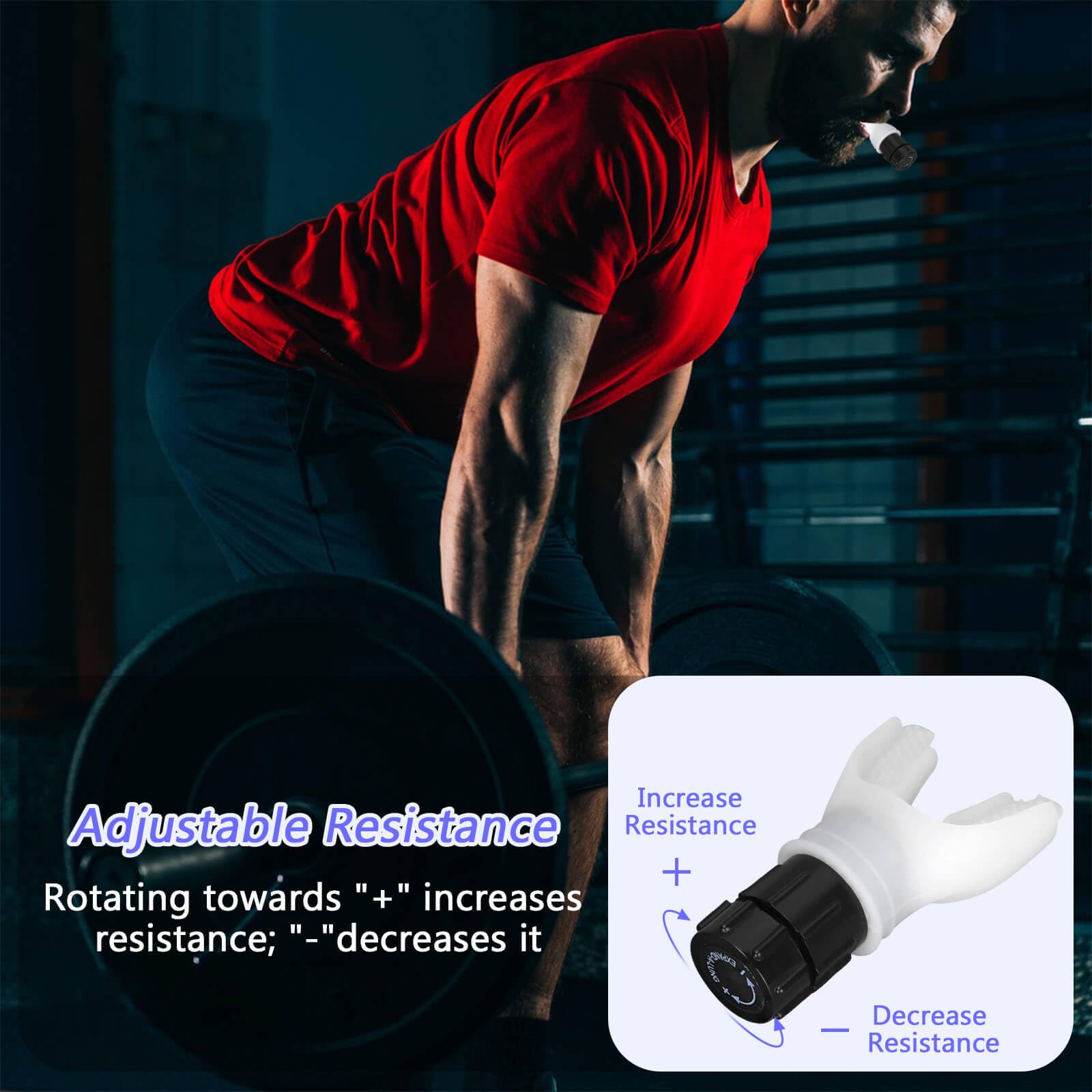 Portable Breathing Exercise Device - Adjustable Resistance Trainer for Oral & Muscle Strengthening | The Breather Respiratory Muscle Trainer | Easy to Clean (White) | Ideal for COPD, Asthma Recovery & Fitness Training