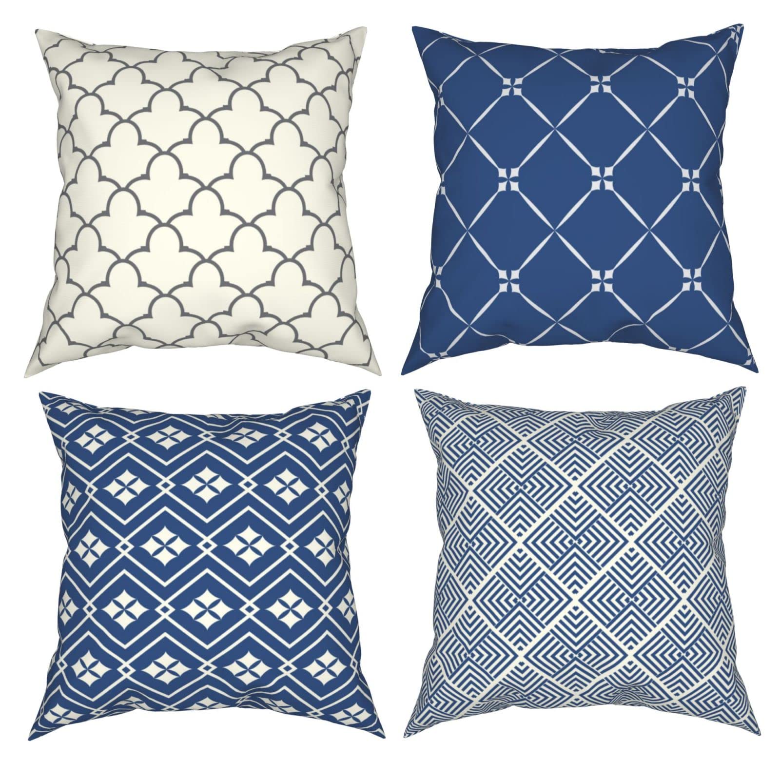 Boho Pattern Print Throw Pillow Covers 20x20 Inches - Decorative Cushion Cases for Sofa, Bed, Chair & Car - Soft Cotton Home Decor Accent Pillows for Living Room, Bedroom & Office