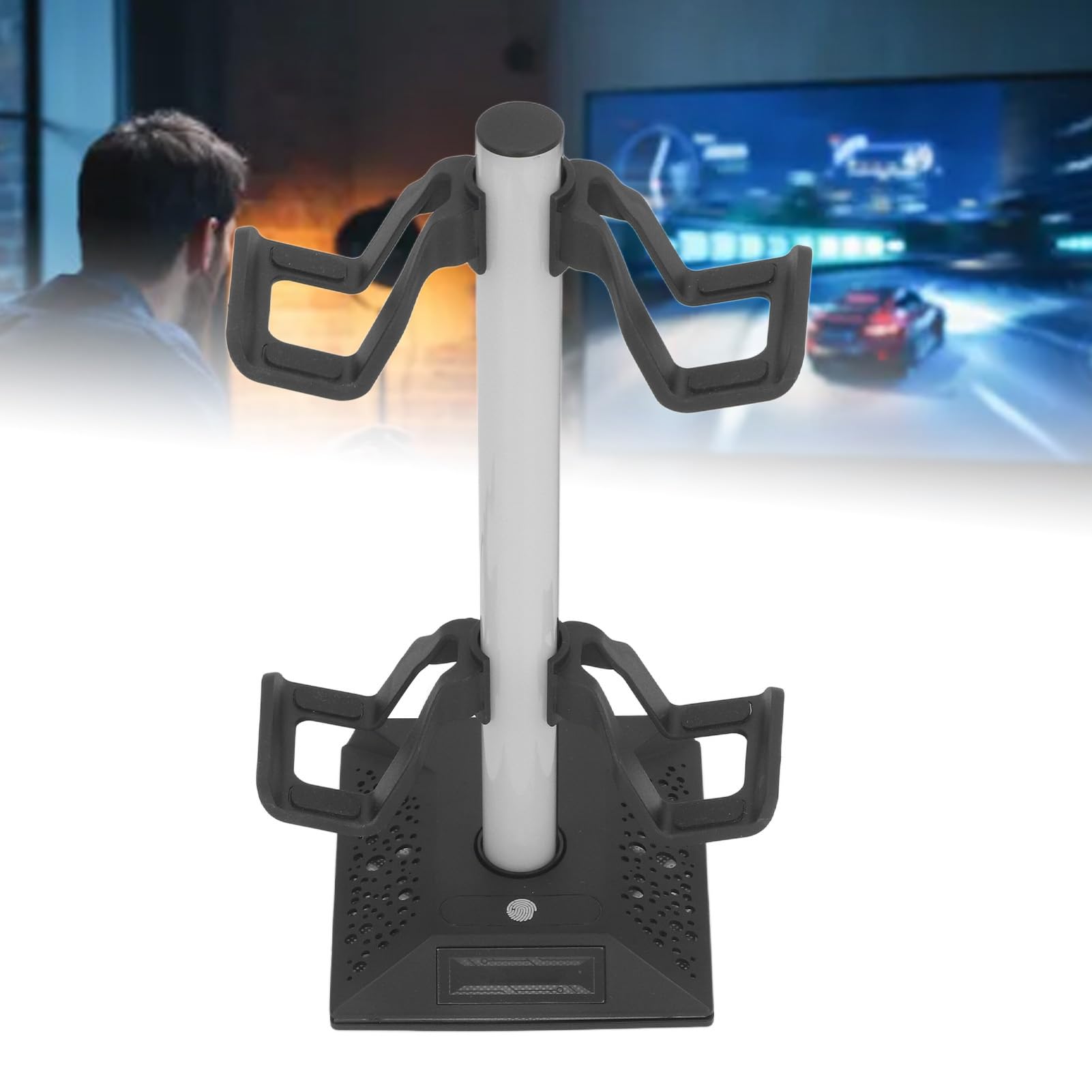Universal Gaming Controller & Headset Stand with 10 RGB Light Modes - Adjustable, Detachable Holder for PS5, Xbox, Switch - Perfect for Gaming Setup & Desk Organization