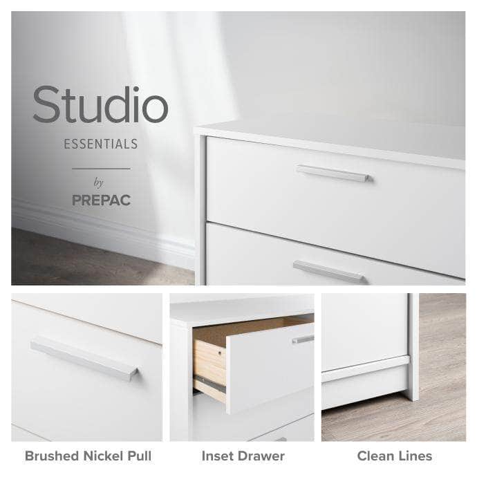 Studio Essentials 6-Drawer Tall Chest Dresser - 2 Color Options for Bedroom & Office Storage Organization