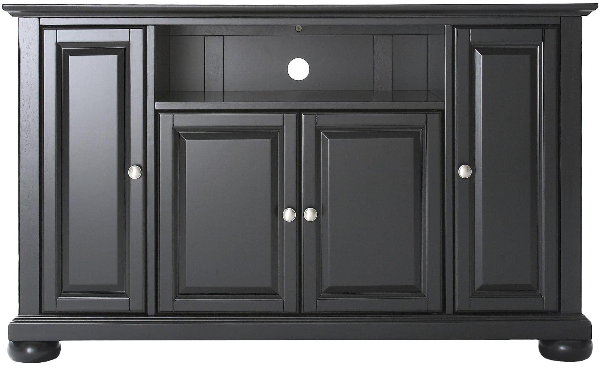 Crosley Alexandria 48-inch TV Stand with Storage - Black Entertainment Center for Living Room, Bedroom & Home Theater
