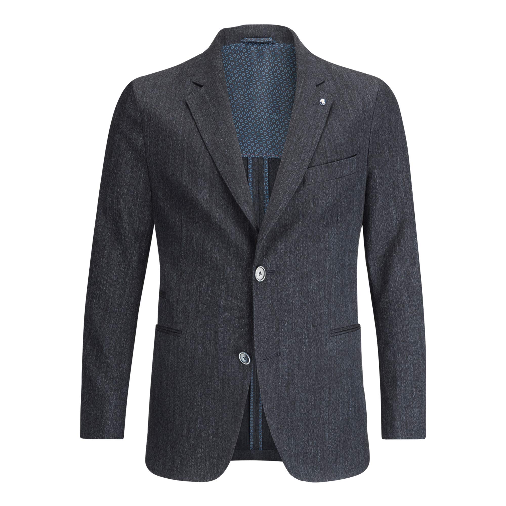 Bugatchi Men's Slim Fit Long Sleeve Blazer Jacket - Premium Stretch Wool Blend for Business, Office & Formal Occasions