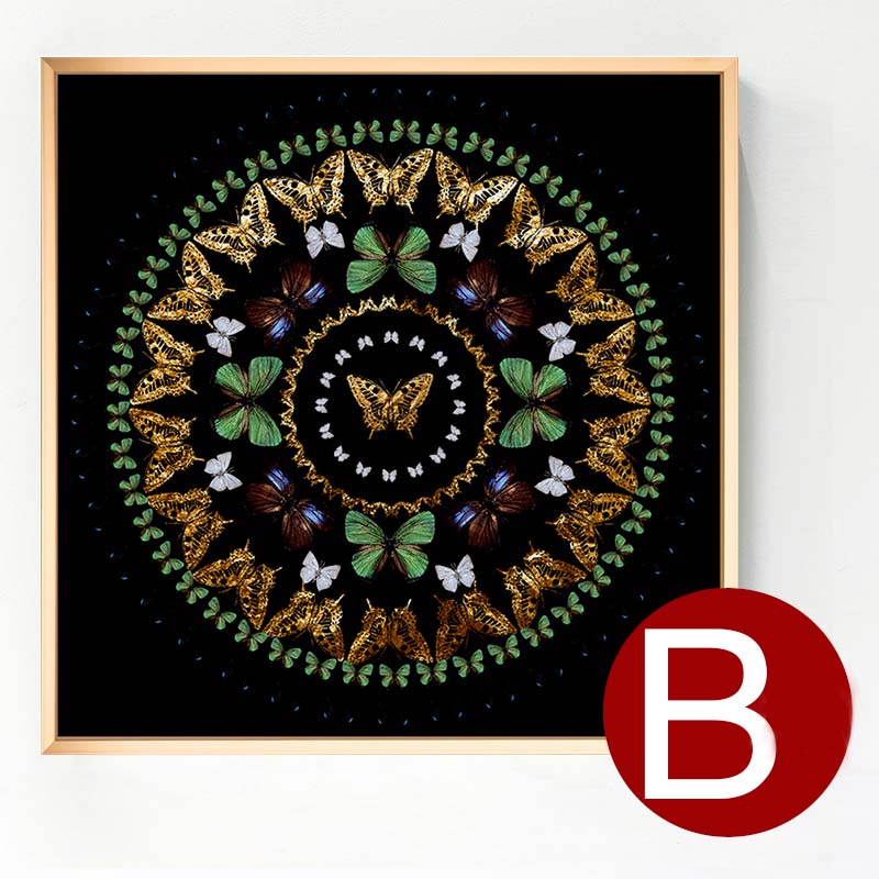 Butterfly Crystal Art Print with Gold Aluminum Floater Frame - Elegant Wall Decor for Living Room, Bedroom & Office - Perfect Gift for Home Decor & Housewarming