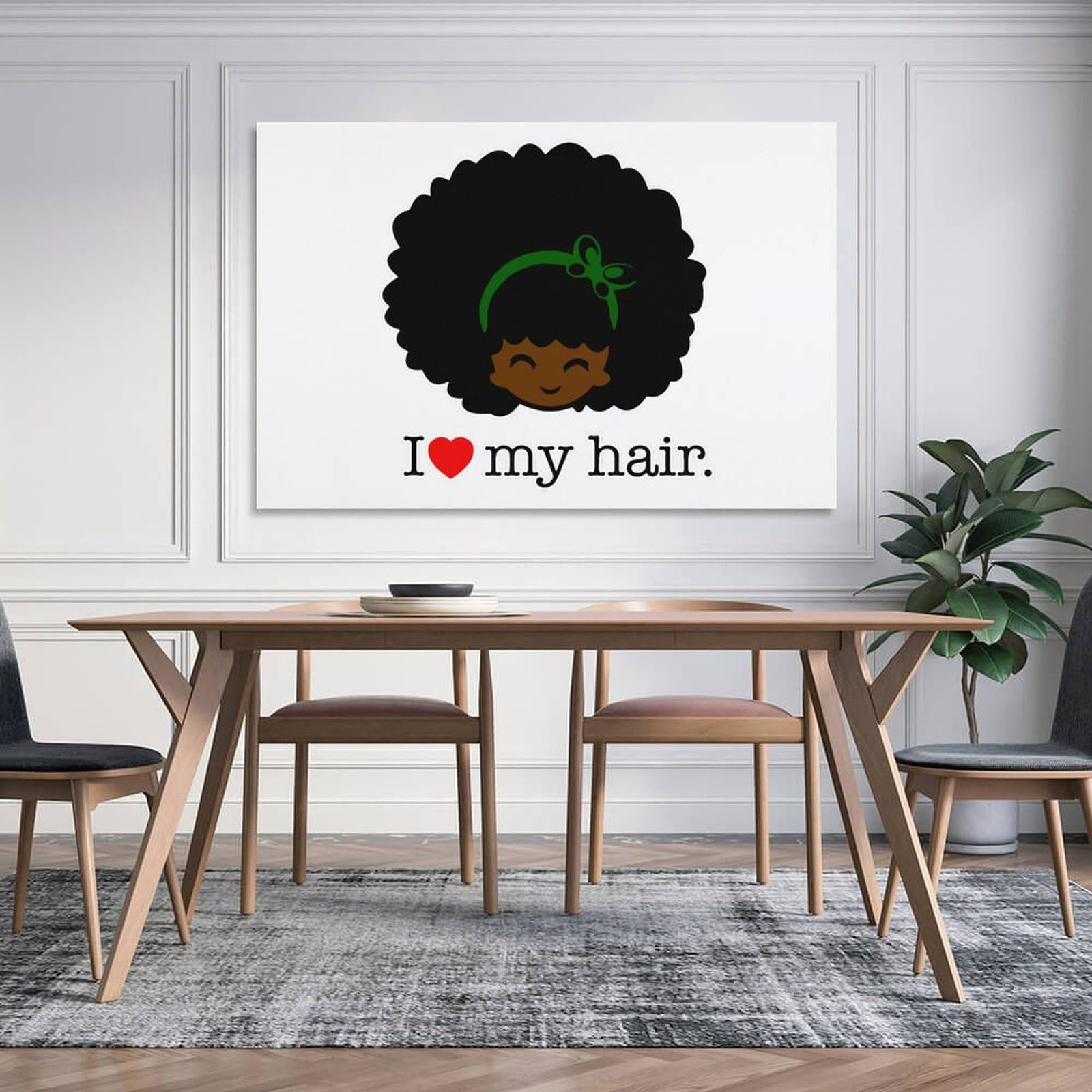 Funny 'I Love My Hair' Canvas Wall Art - Printed Home & Office Decor Painting (Framed/Unframed) - Perfect for Living Room, Bedroom & Workspace Decorations
