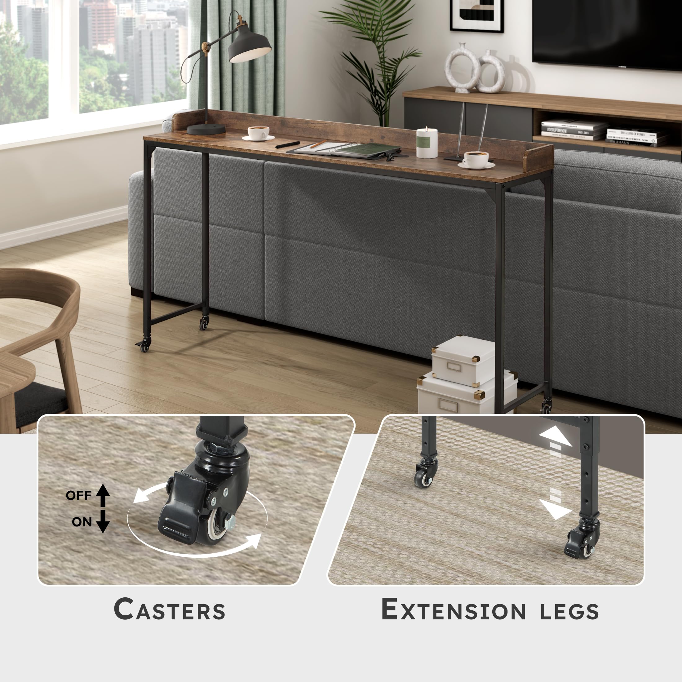 Lexicon Overbed Table with Wheels - 72