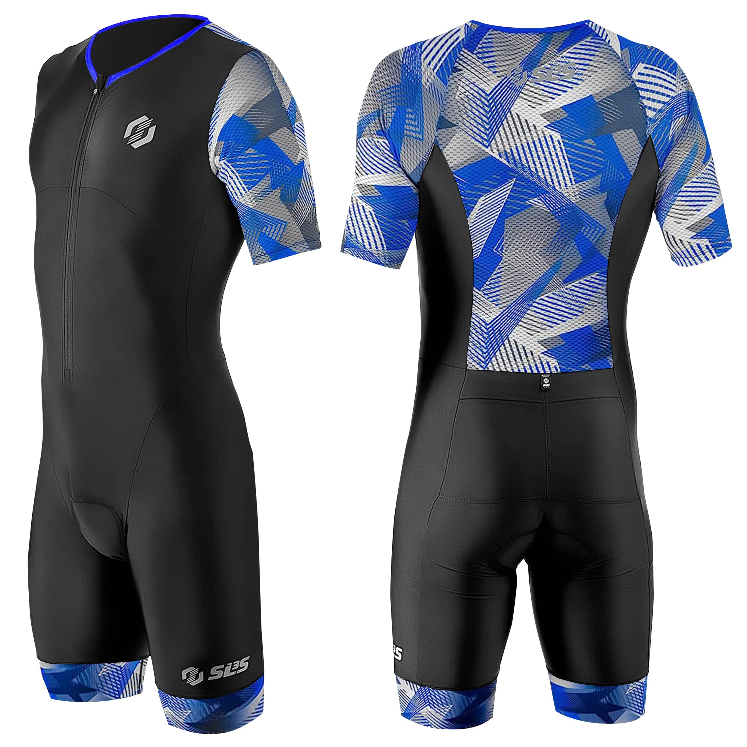 Men's Triathlon Suit - Aerodynamic Sleeved Trisuit with Premium FX Fabrics - Lightweight & Breathable for Swimming, Cycling & Running - 2 Convenient Pockets - Ideal for Ironman & Triathlon Competitions