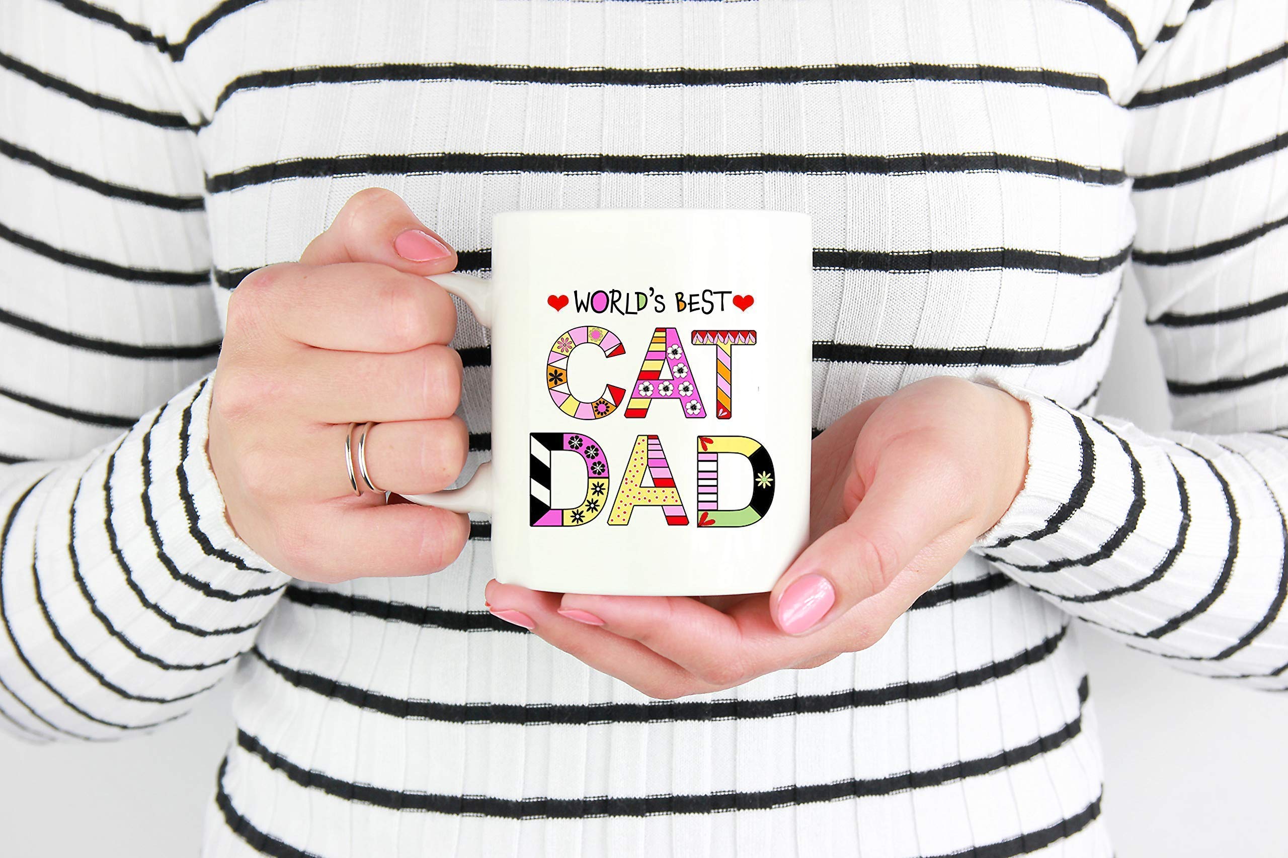 Funny Cat Mom & Dad Ceramic Coffee Mugs - Cute Kitty Themed Gift for Cat Lovers - Best Novelty Cup for Crazy Cat Ladies & Guys - Perfect for Morning Coffee, Office Use & Cat-Themed Gift Giving