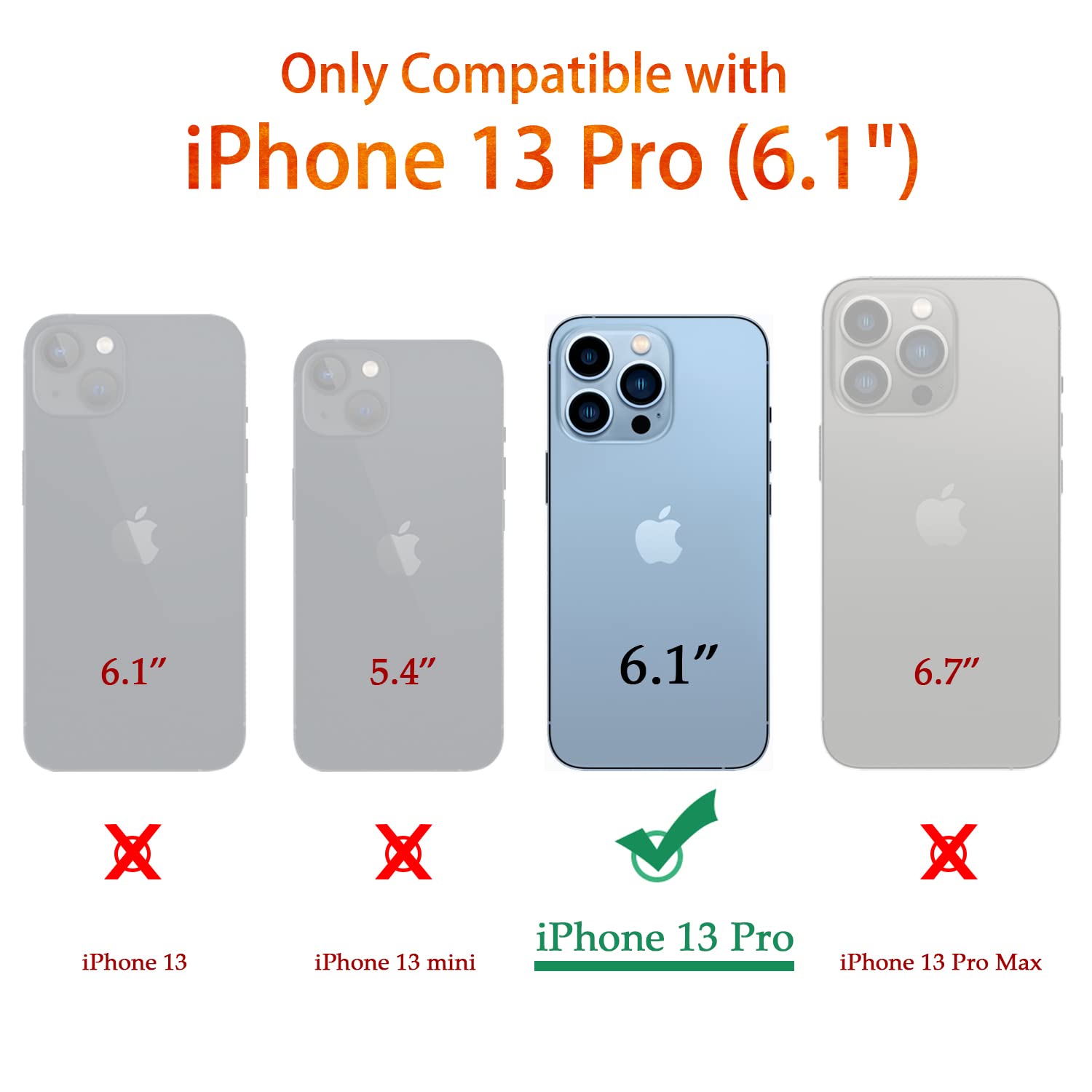 GiiKa iPhone 13 Pro Case with Screen Protector - 6.1 Inch Clear Shockproof Protective Case for Women, Floral Design Hard Case with TPU Bumper Cover - Perfect for Everyday Use, Work, and Travel Protection